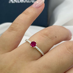 Anel Solitário BELIEVE em Prata 925 com Zircônias