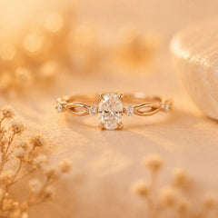 Anel de Noivado Solitário Princess em Prata Banhado a Ouro Rosé 18K